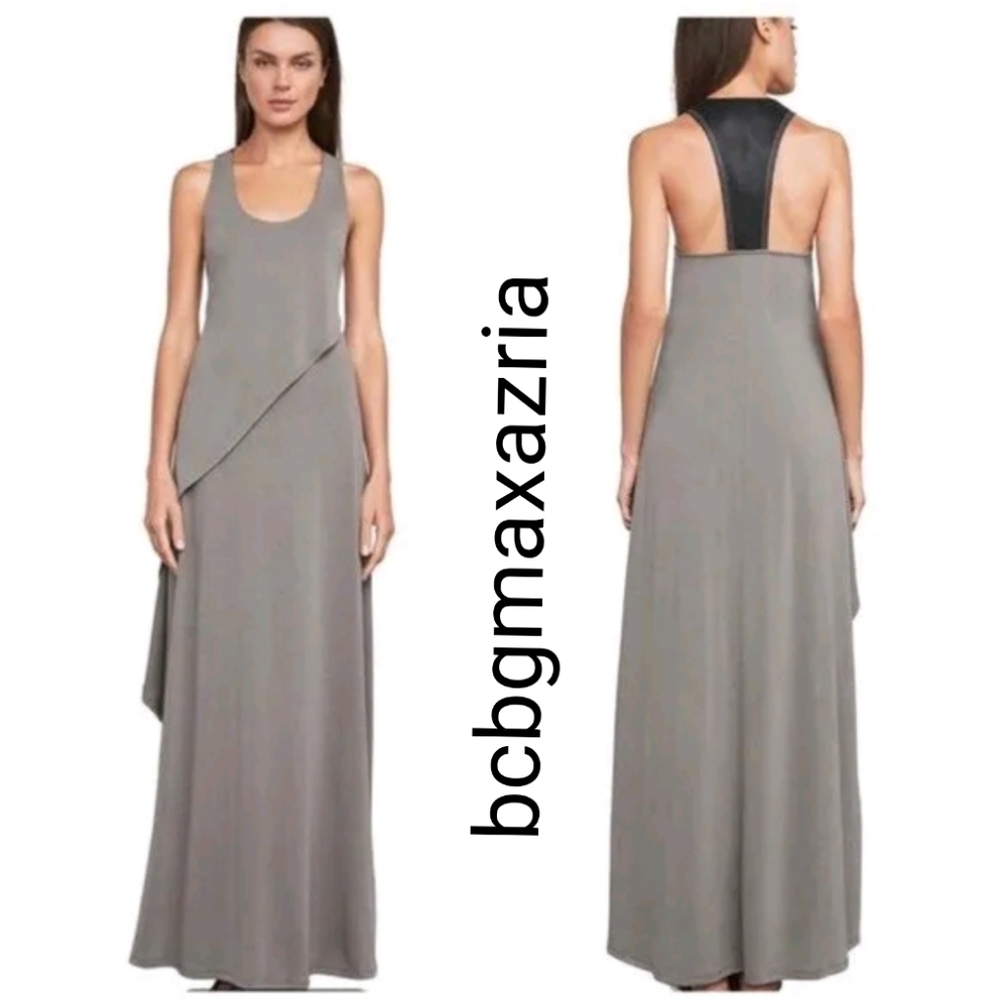 NEW WITH TAGS BCBGMAXAZRIA AUDRA FAUX LEATHER BACK MAXY DRESSD MSRP$198